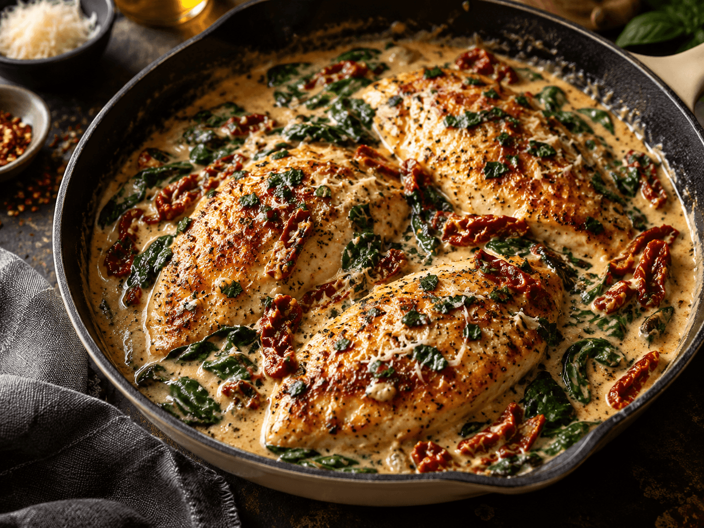 Creamy Garlic Parmesan Chicken and Rice